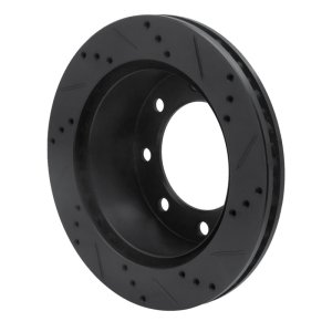 Ford F-250 Super Duty Brake Rotor (1) - Rear Left - R1 Concepts - Drilled & Slotted - Black - `99-`05